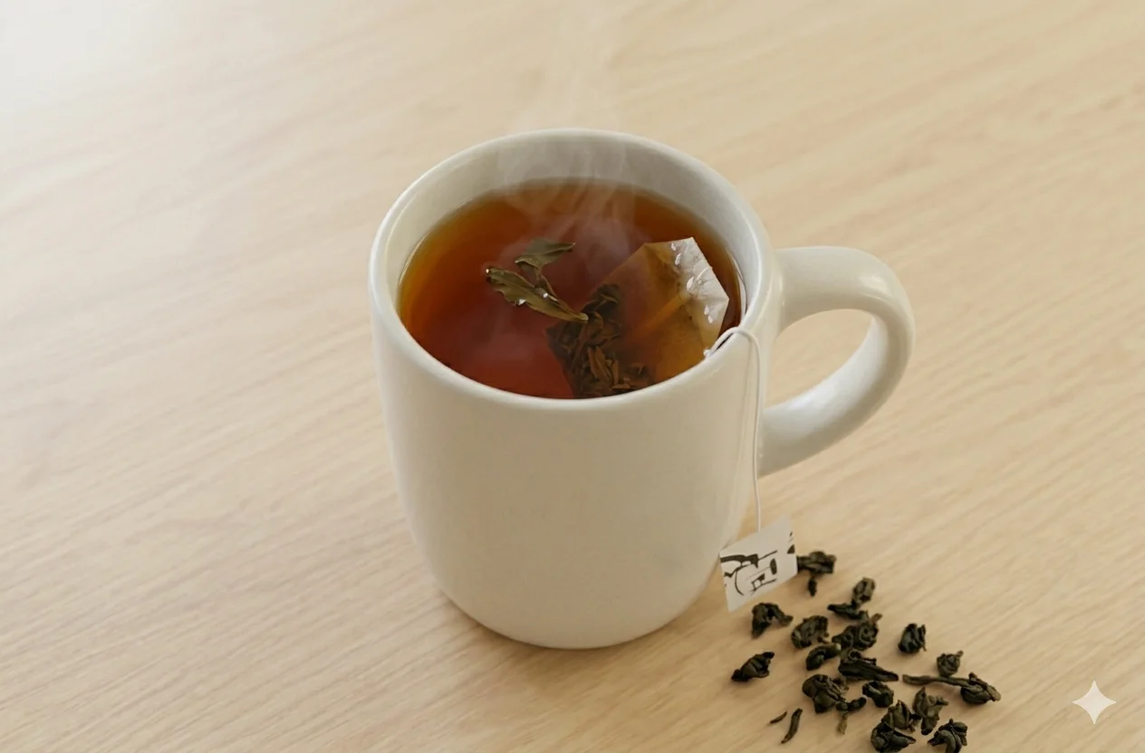 Tea mug prepared for a future Paudei Rituals brewing video